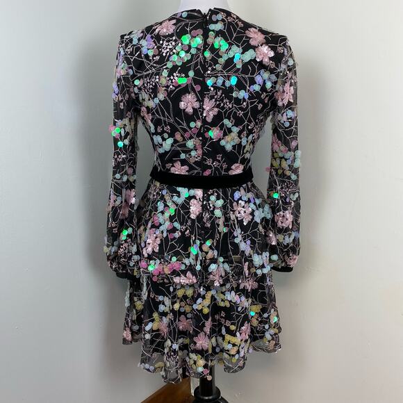 ModCloth Forever U Wrap Dress Multi Iridescent Pastel Sequins Size 2 $214 Fairy - Picture 9 of 13